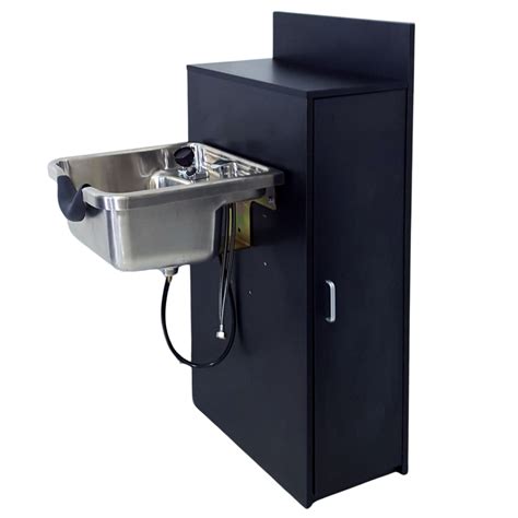 stainless steel shampoo bowl with cabinet|shampoo bowl and cabinet combination.